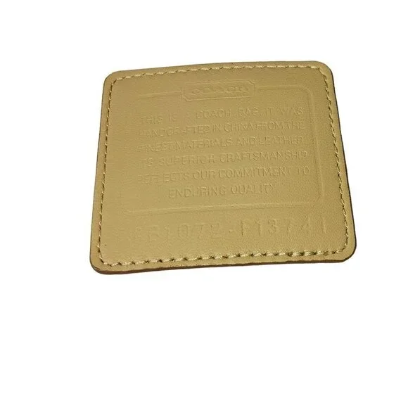 Coach Tan/Brown Signature Canvas Hobo Bag With Mustard Yellow Patent Leather Tri - Picture 5 of 13